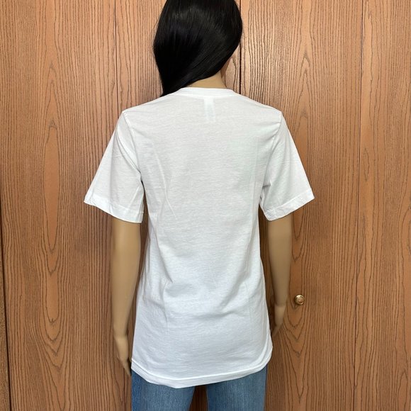 Women Mondo Guerra White T shirt with Purple Foil design, Size S - Never used - Picture 2 of 4